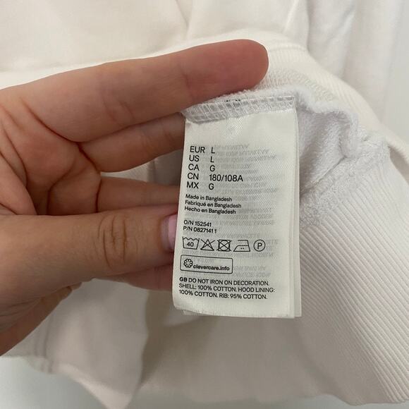 Forever 21 Pizza Slice White Hoodie Sweatshirt Size Large - Picture 5 of 6